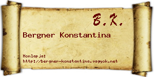 Bergner Konstantina névjegykártya